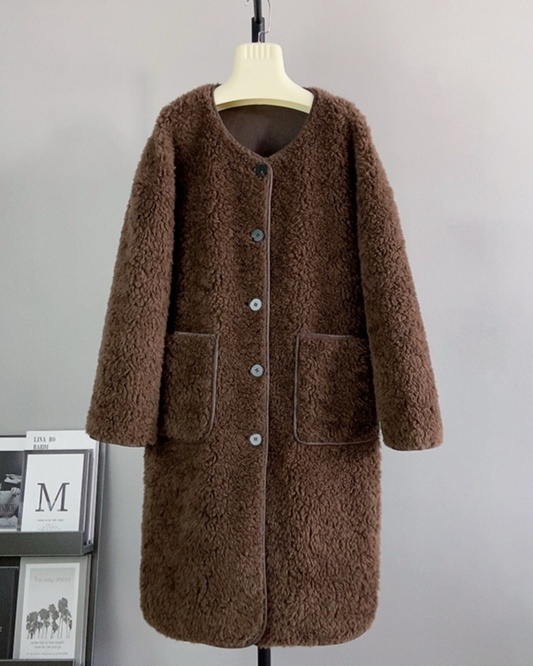 パイピングデザインロングボアコート 2733