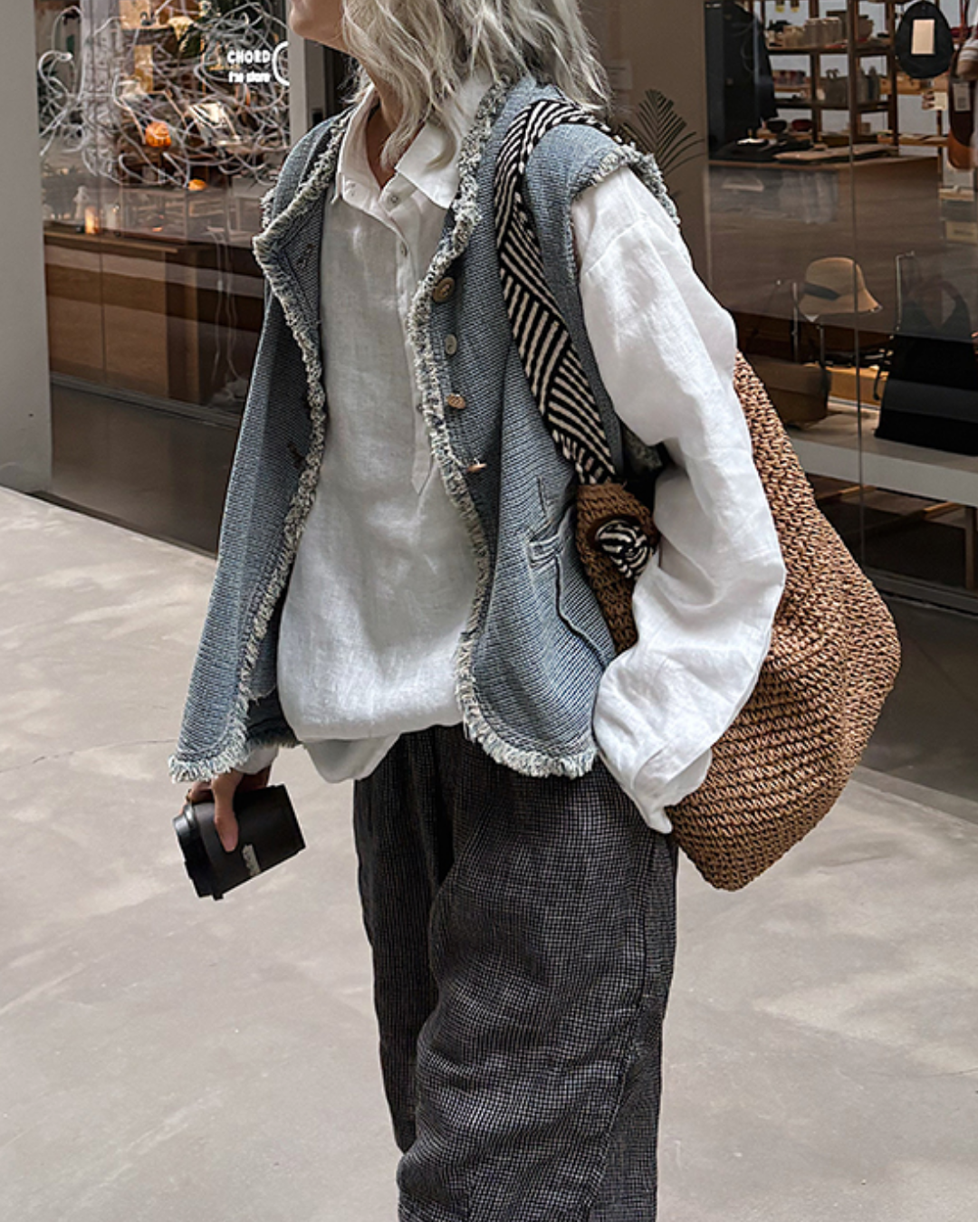 ナチュラルファブリックポロロングシャツ 2720