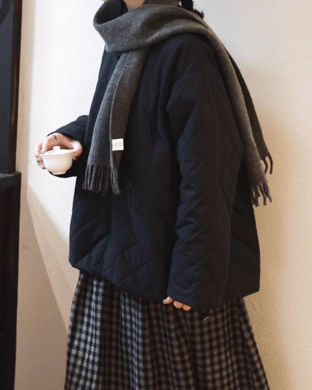 ダイヤステッチフロントボタンプルオーバージャケット 2742