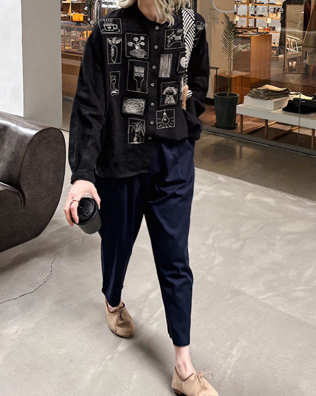 アップリケモチーフリラックスブラウス 2819