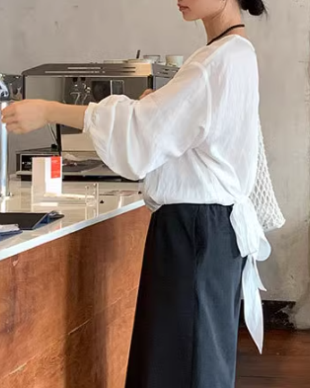 ランタンスリーブバックリボンブラウス 2019