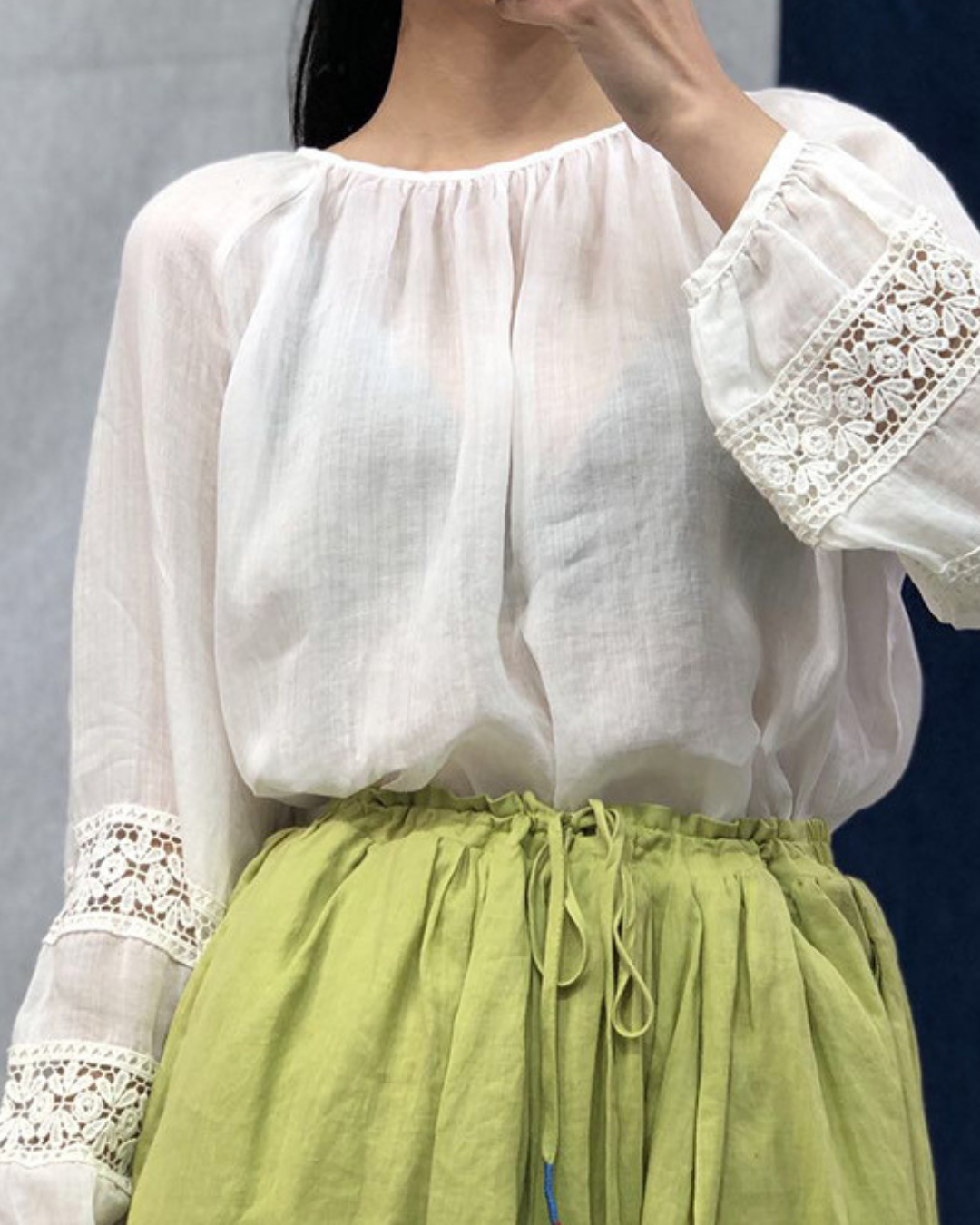 刺繍レースブラウス 1110