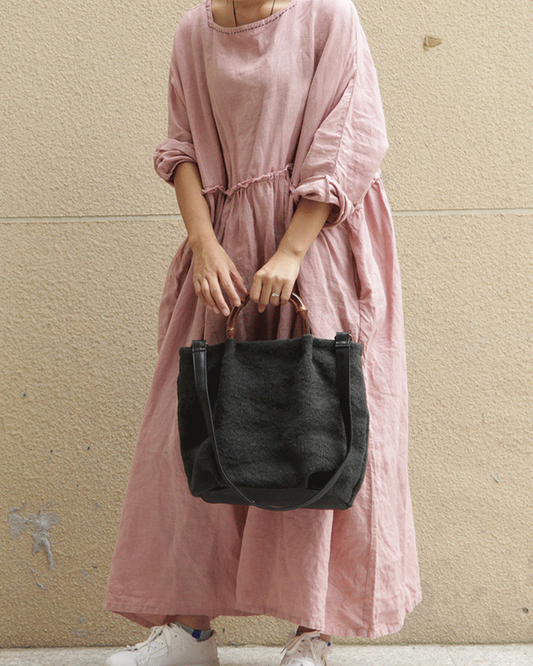 ナチュラルウッドハンドルトートバック 2684