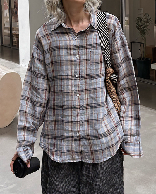 レトロパターンチェックシャツ 2727