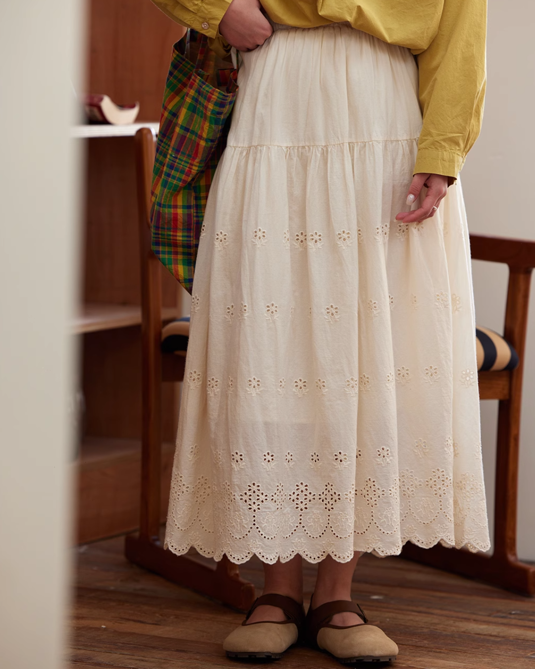 エンブロイダリー刺繍フレアスカート 1936