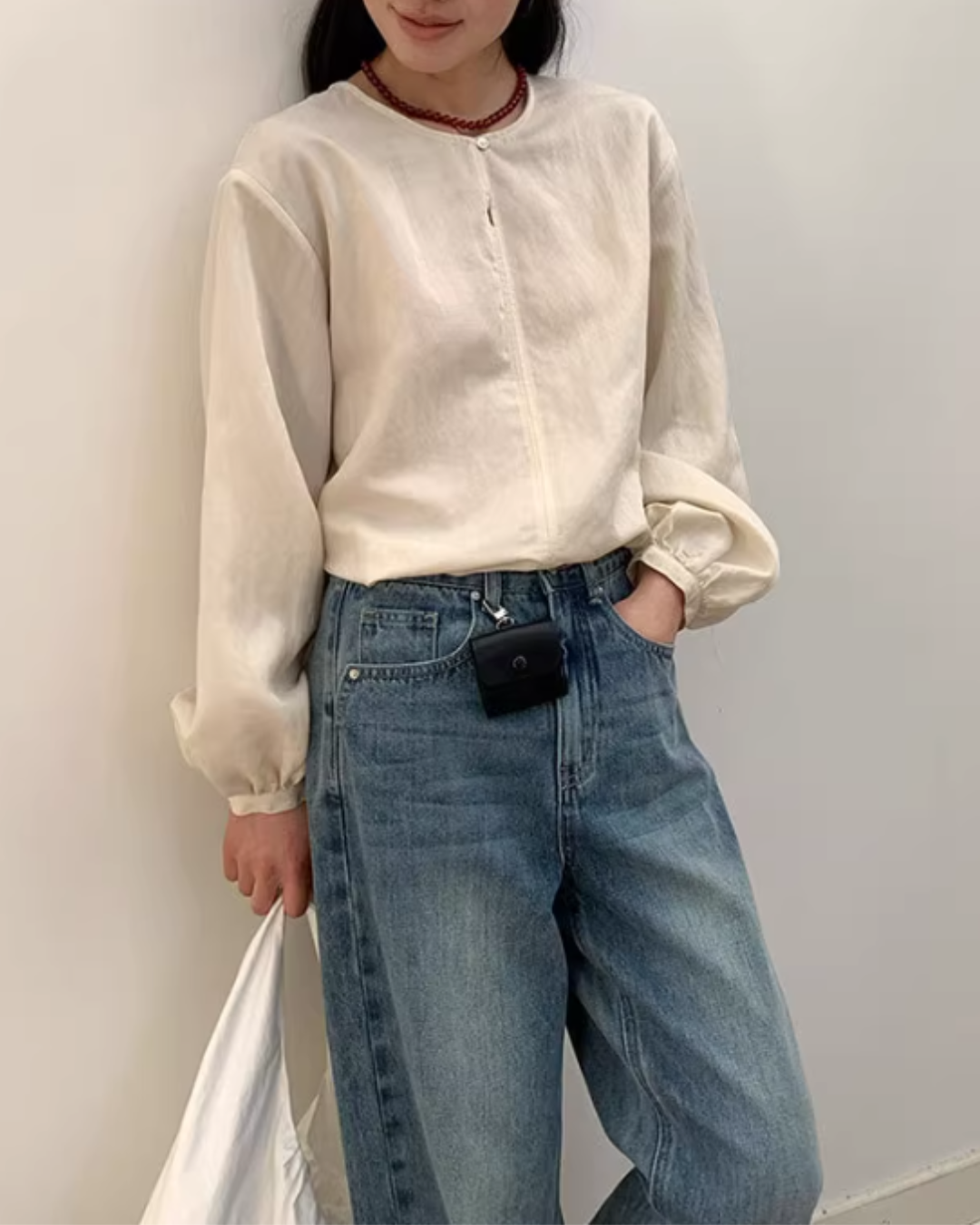 ランタンスリーブバックリボンブラウス 2019