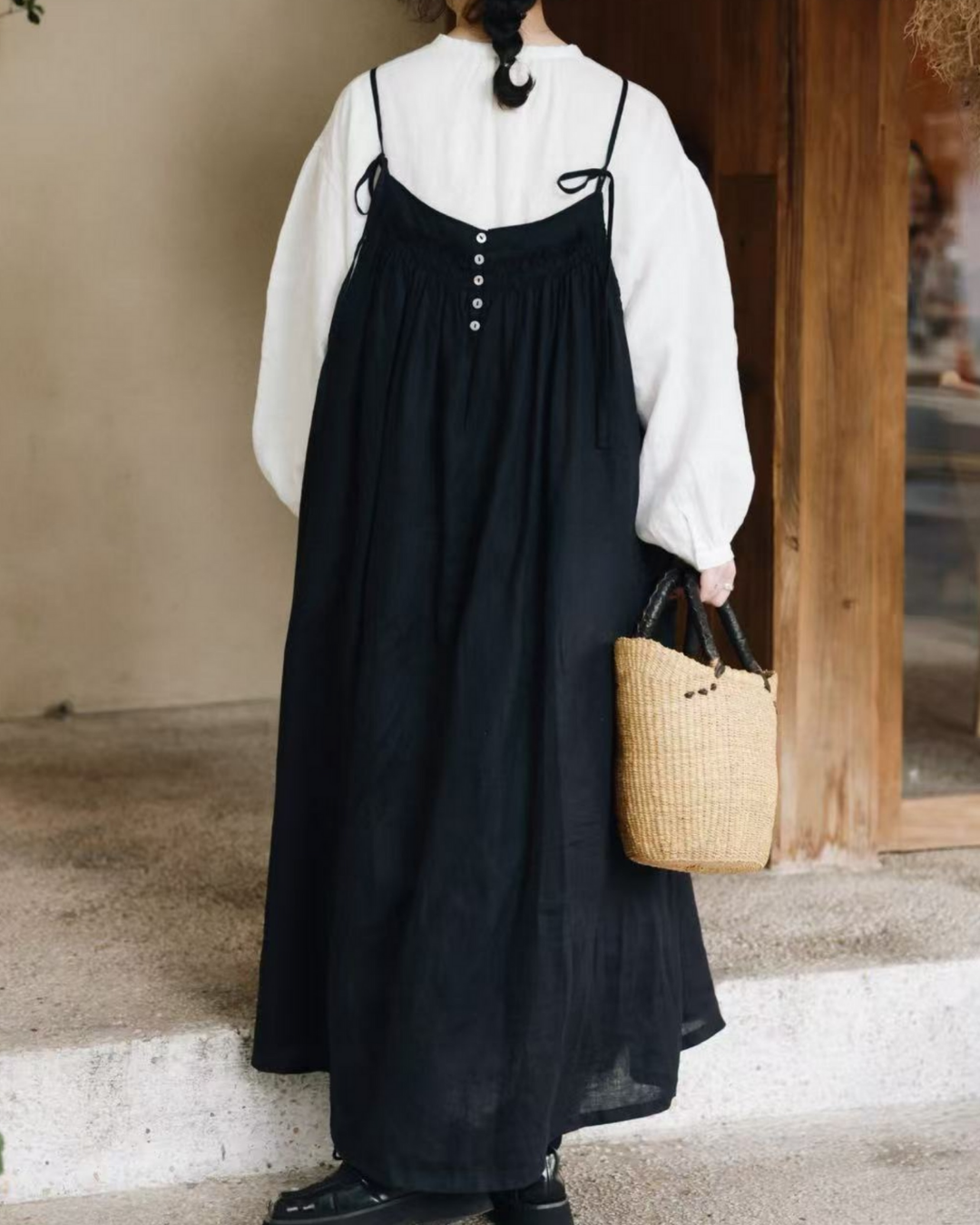 バックボタンデザインエプロンドレス 2763 – relaloop（リラループ）