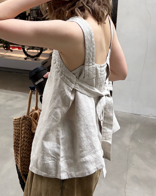 スクエアネックバックリボンベスト 2601