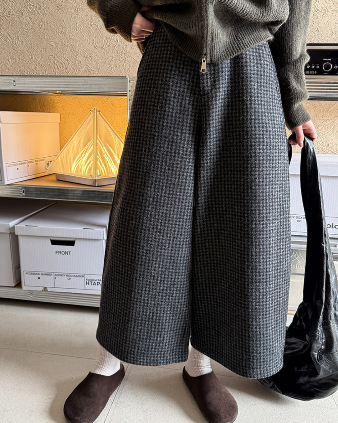 ツイードチェックワイドパンツ 2765