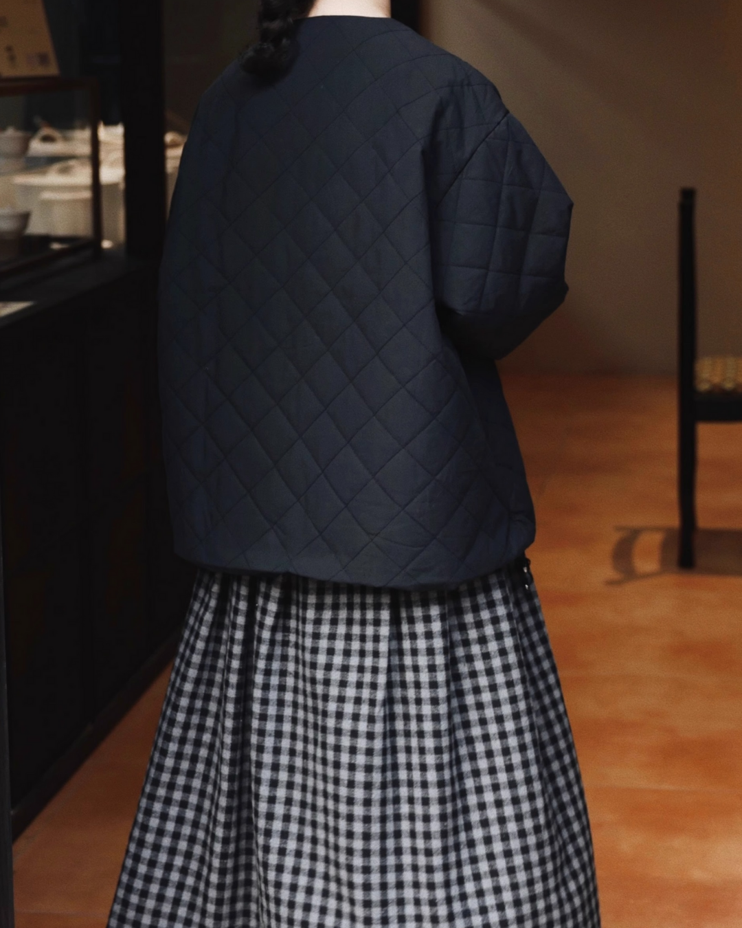 ダイヤステッチフロントボタンプルオーバージャケット 2742