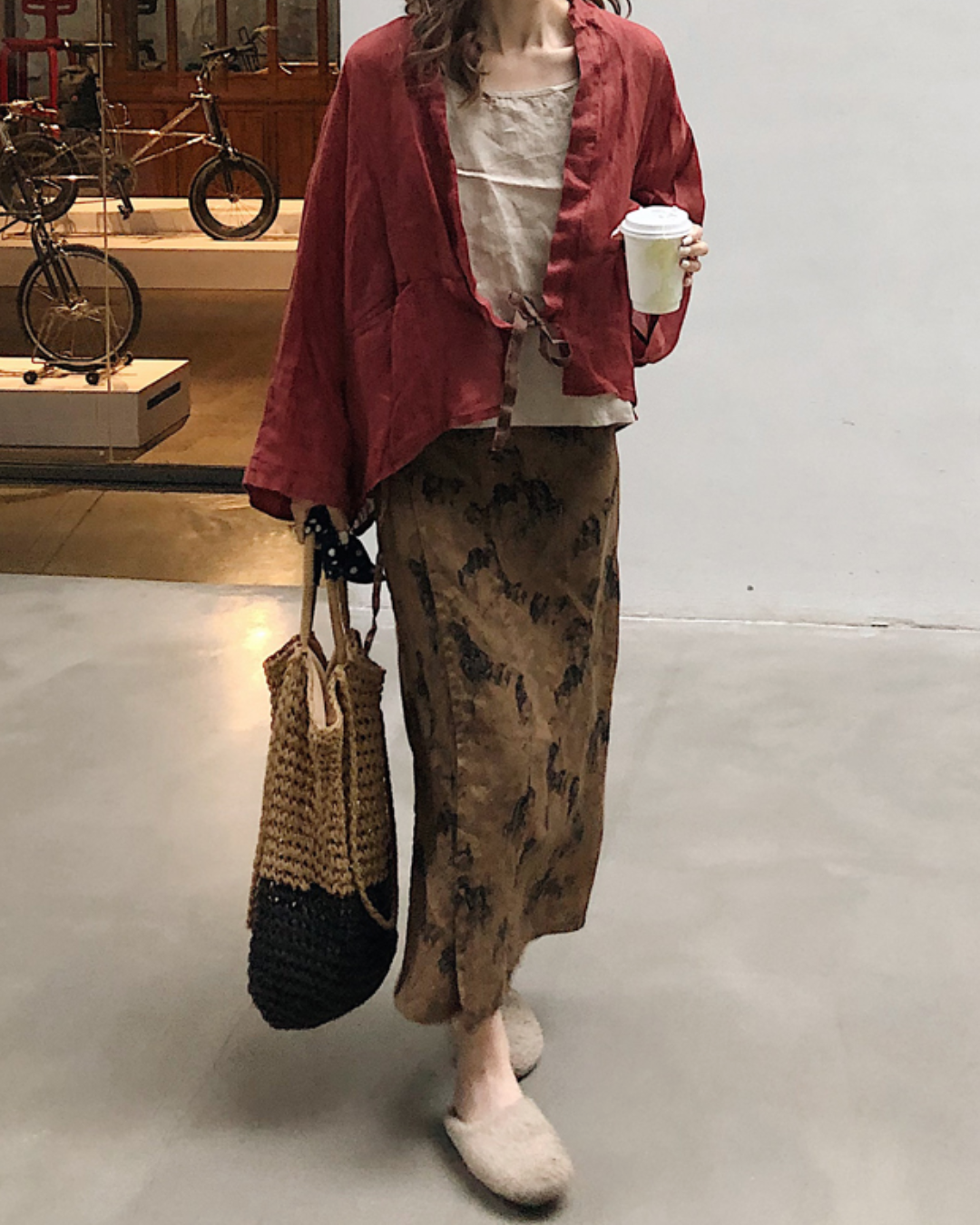 モダンレトロデザインラップスカート 2659