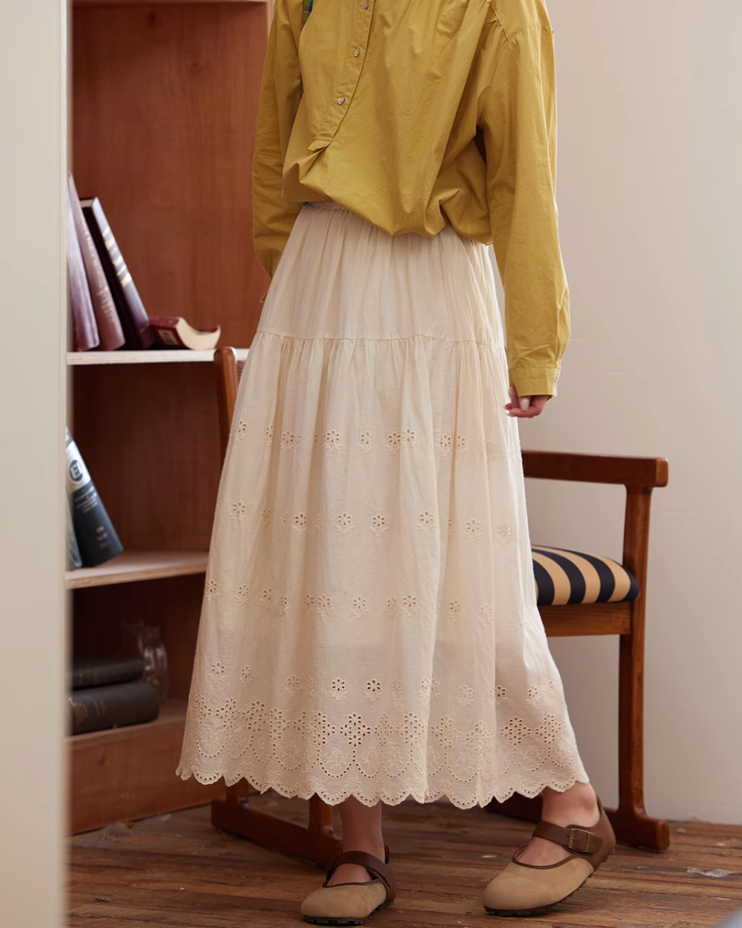 エンブロイダリー刺繍フレアスカート 1936