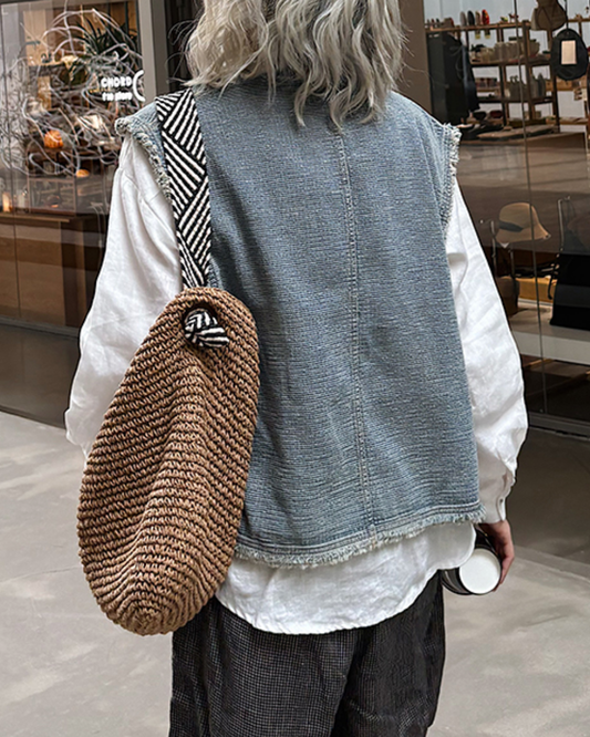 フリンジヘムデニムベスト 2724