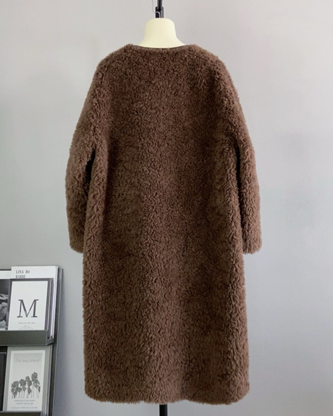 ボタンデザインロングボアコート 2737