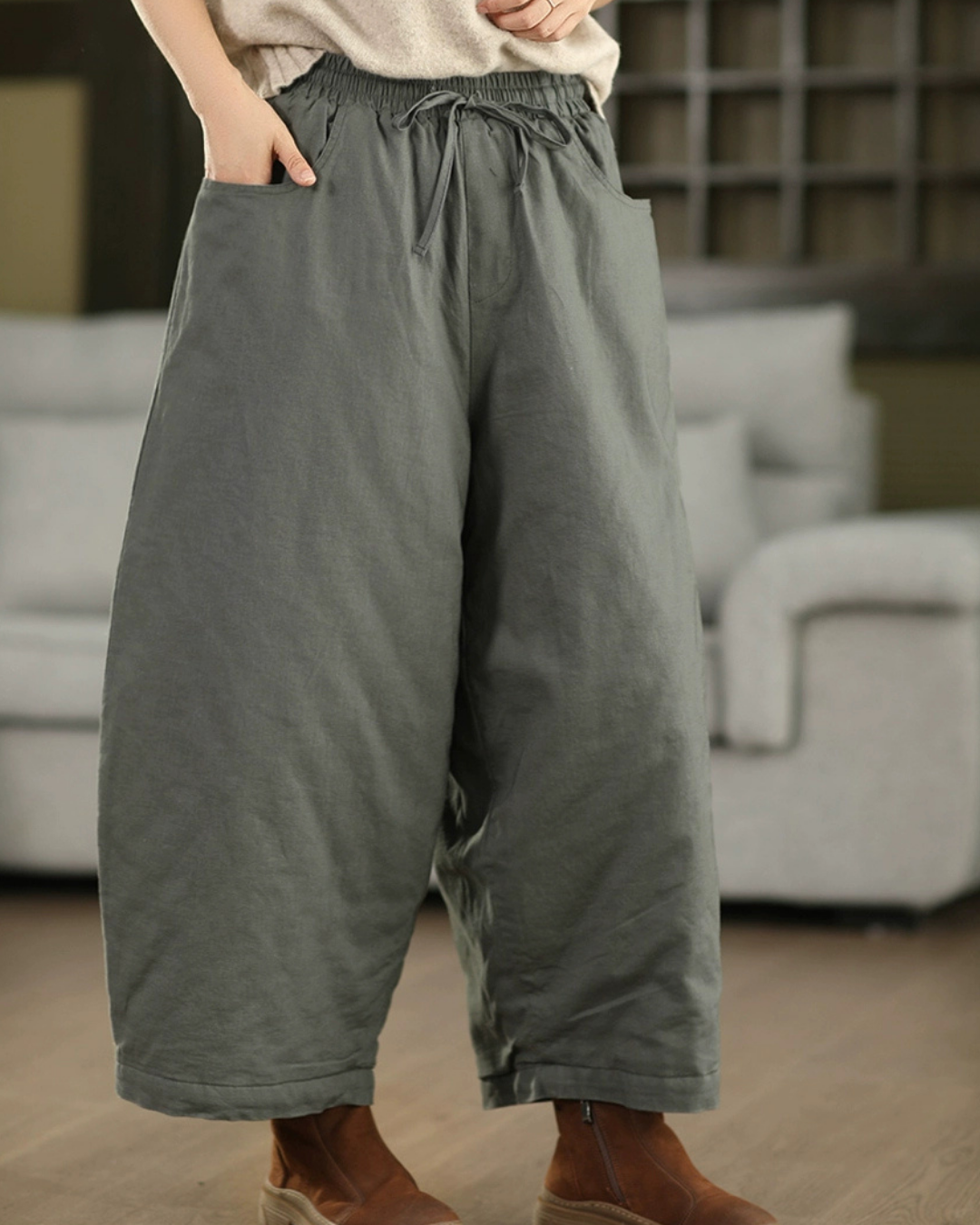 ビッグポケットキルティングワイドパンツ 2777