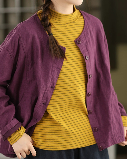 ラウンドネックライトショートジャケット 2776