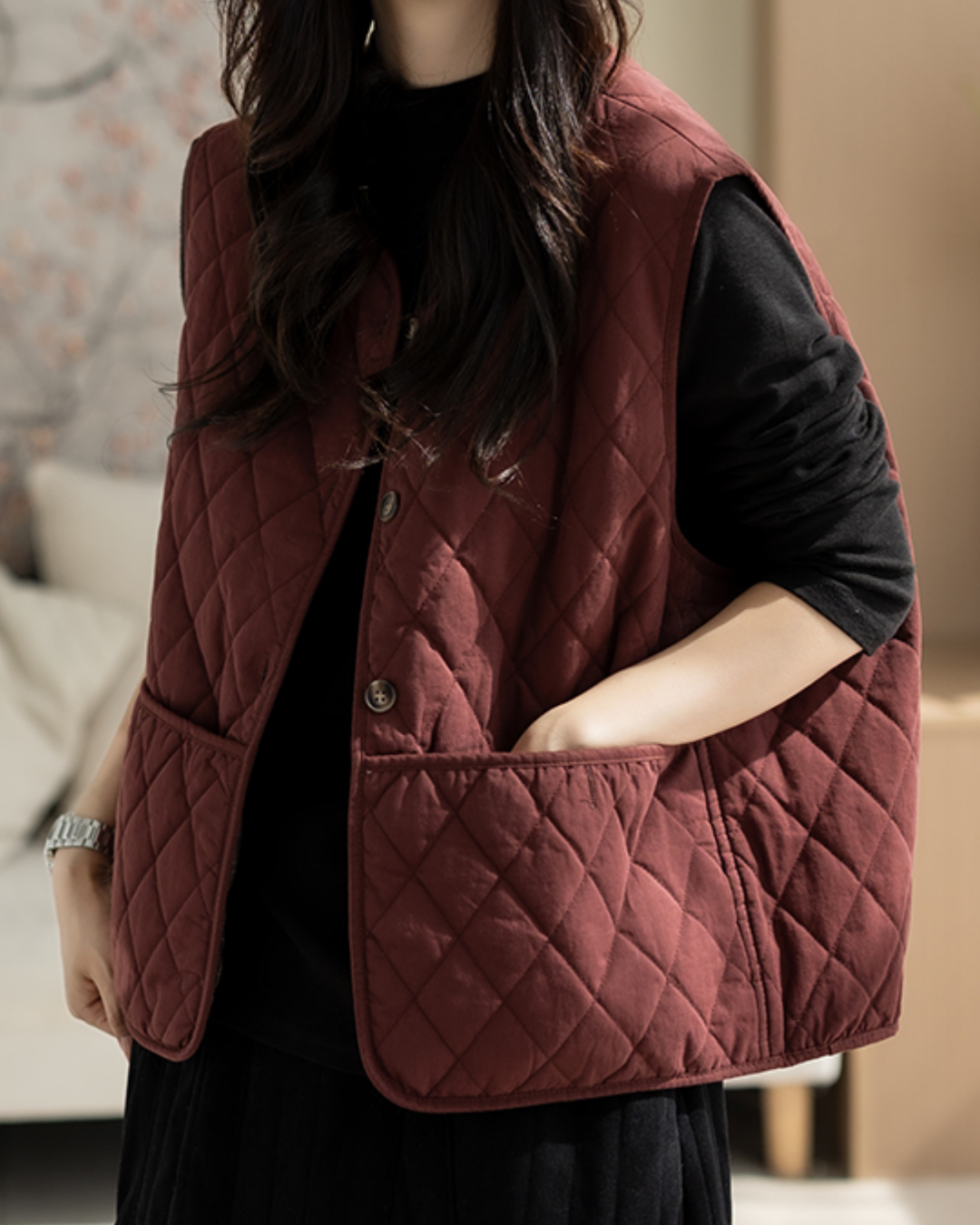 ダイヤチェックビッグポケットキルティングベスト 2787 – relaloop