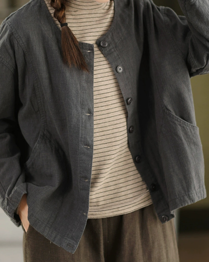 ラウンドネックライトショートジャケット 2776