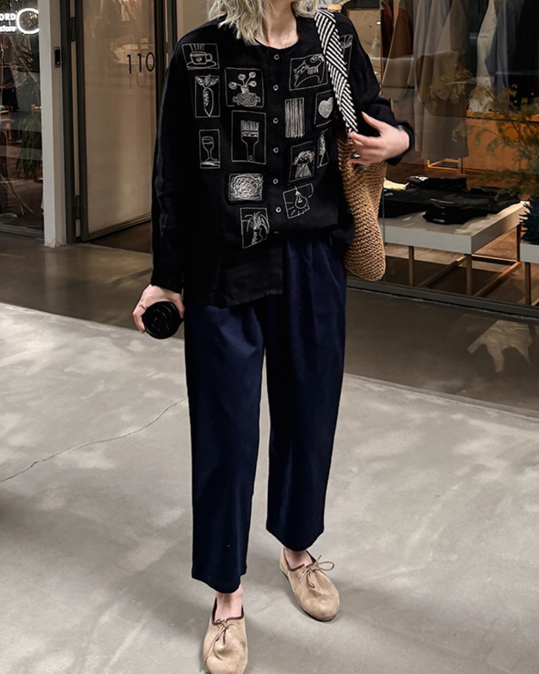 アップリケモチーフリラックスブラウス 2819