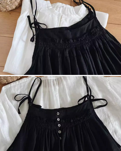 バックボタンデザインエプロンドレス 2763