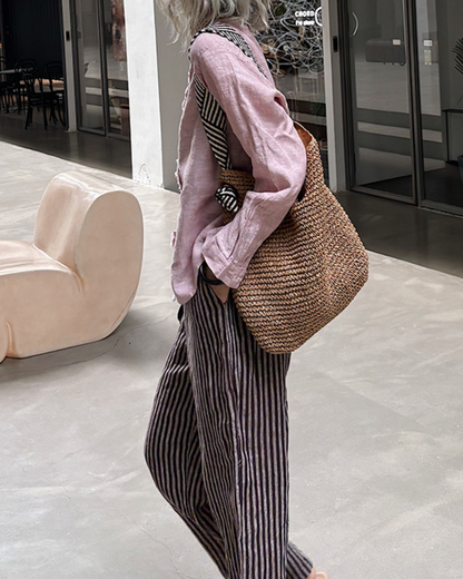 フリンジVネックブラウス 2703