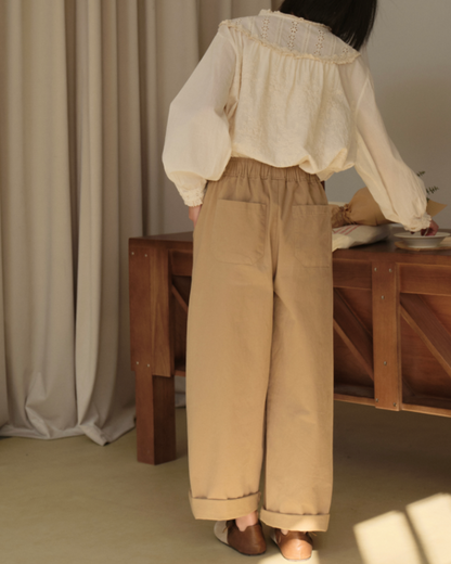 フリルカラードッキング刺繍ブラウス 1929