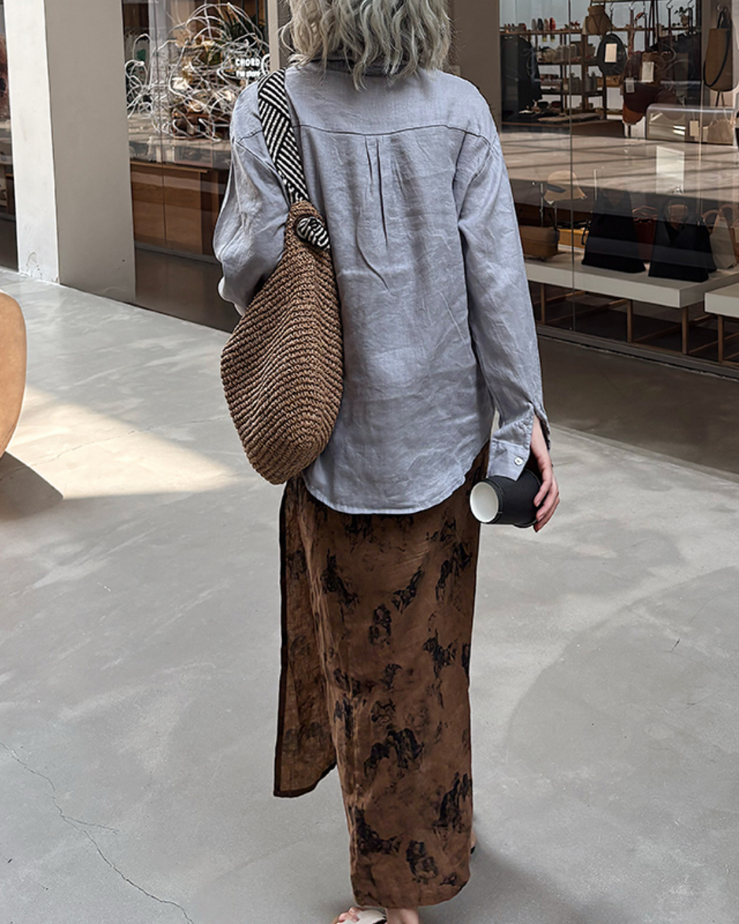 ナチュラルファブリックポロロングシャツ 2720
