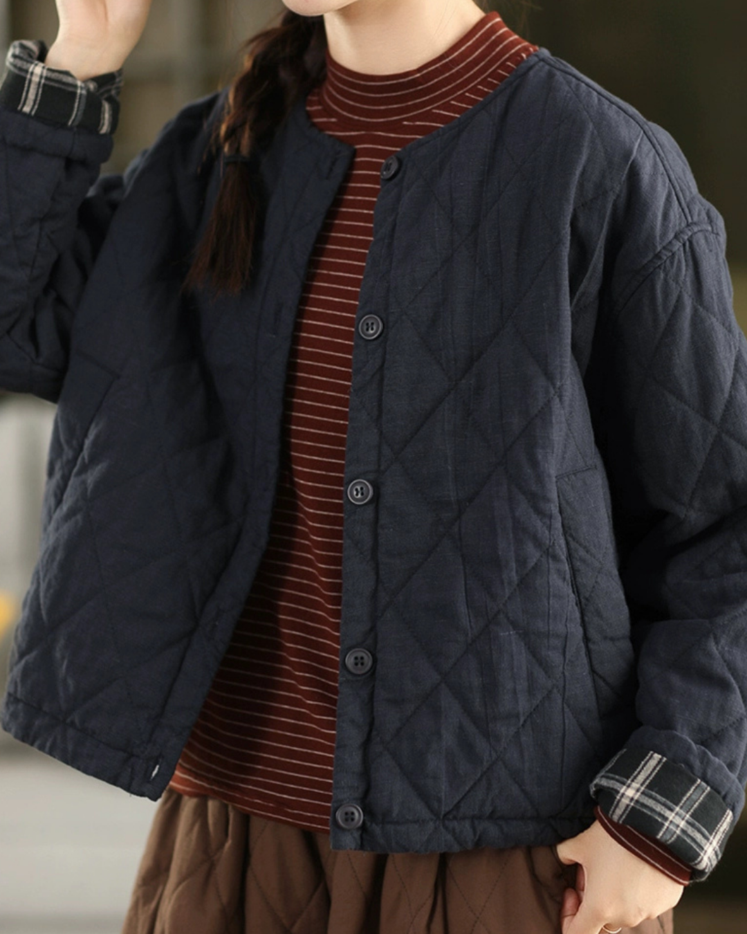 チェックウラリラックスキルトジャケット 2770