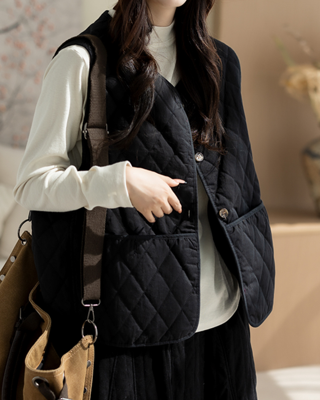 ダイヤチェックビッグポケットキルティングベスト 2787 – relaloop