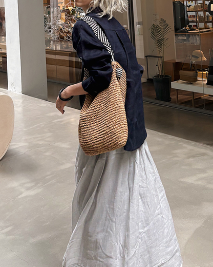 ナチュラルファブリックポロロングシャツ 2720