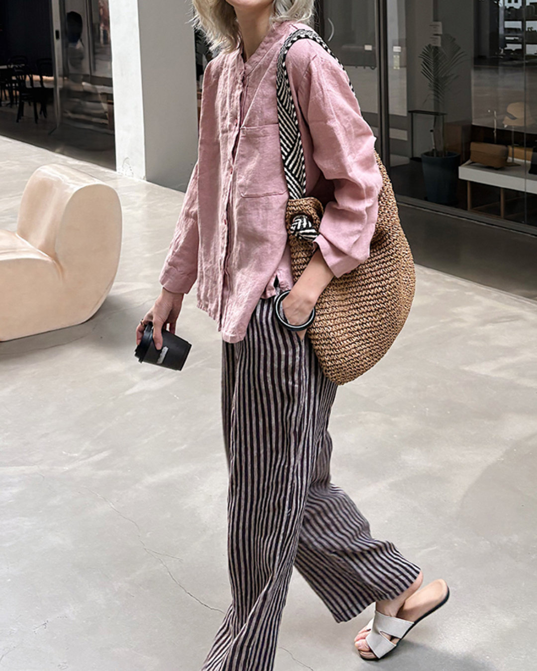 モックネックビッグポケットシャツ 2728