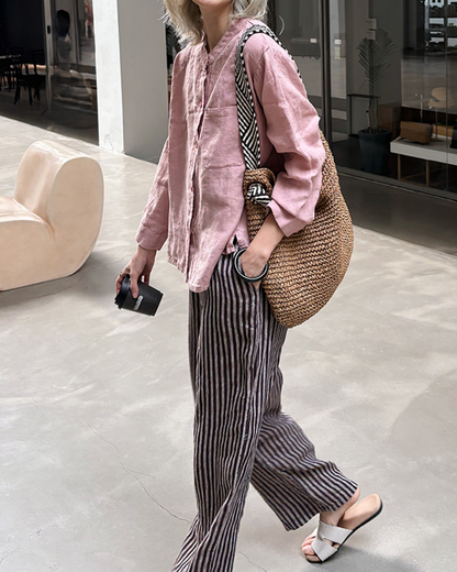 モックネックビッグポケットシャツ 2728