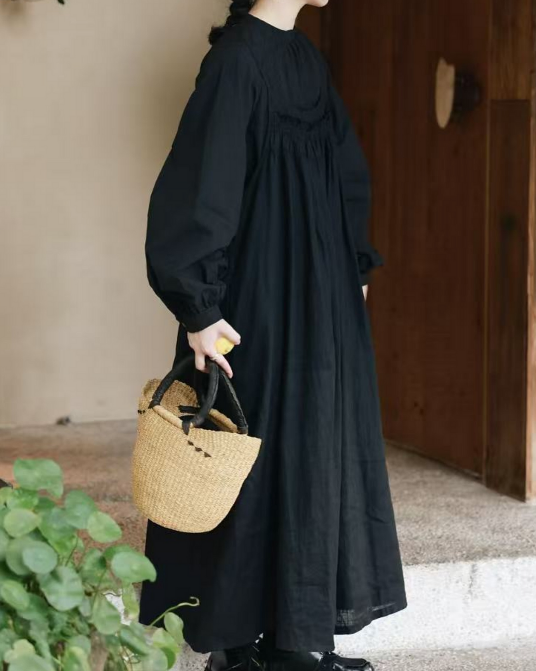 バックボタンデザインエプロンドレス 2763