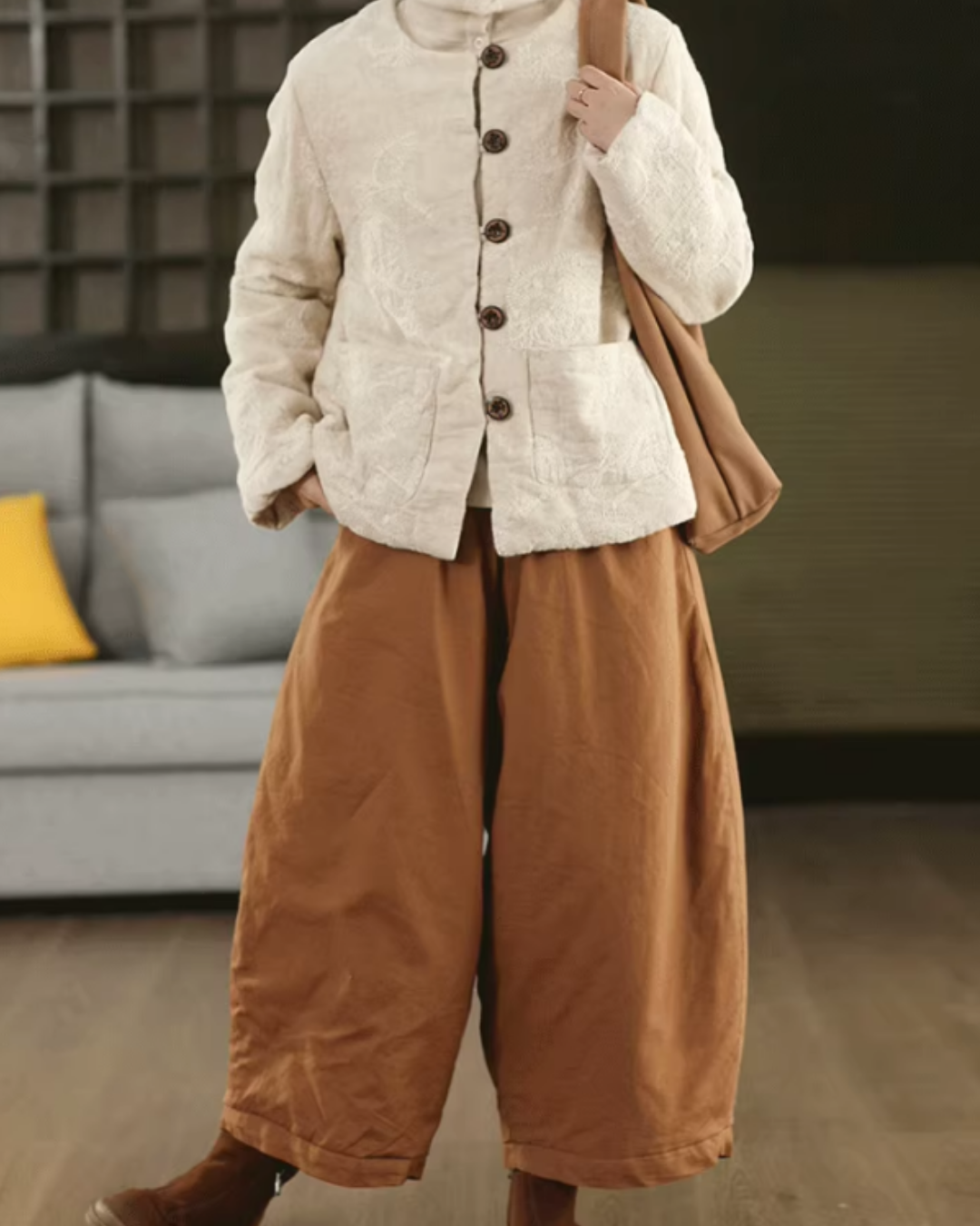 ビッグポケットキルティングワイドパンツ 2777