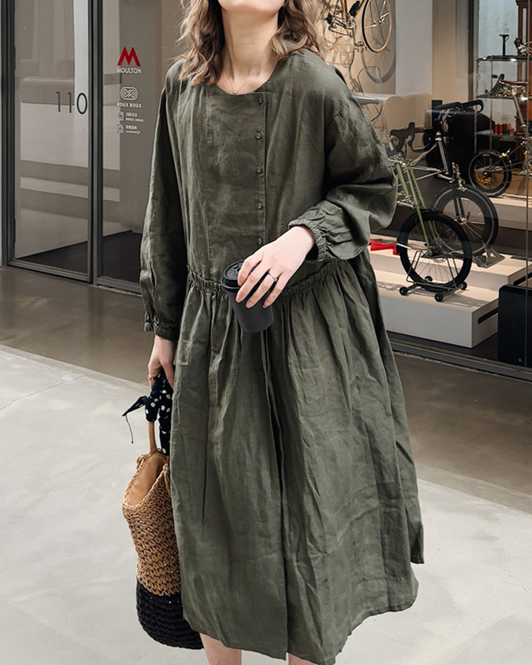 ボタンアクセントワンピース 楽天市場】【キナル別注】 fog linen work フォグリネンワーク くるみ