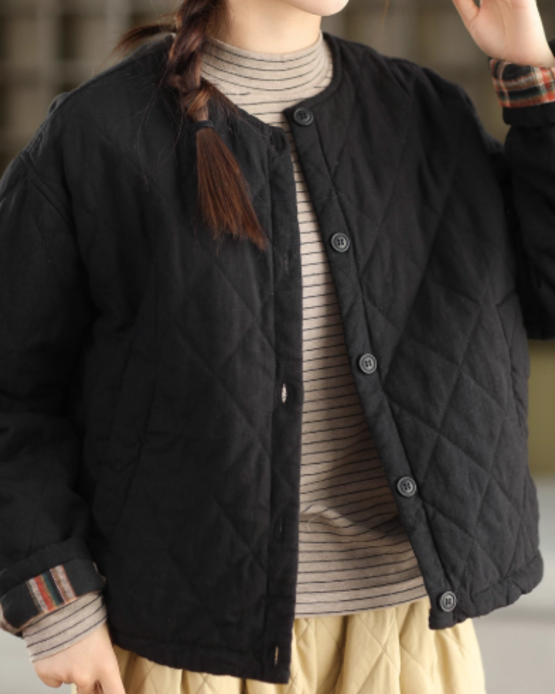 チェックウラリラックスキルトジャケット 2770