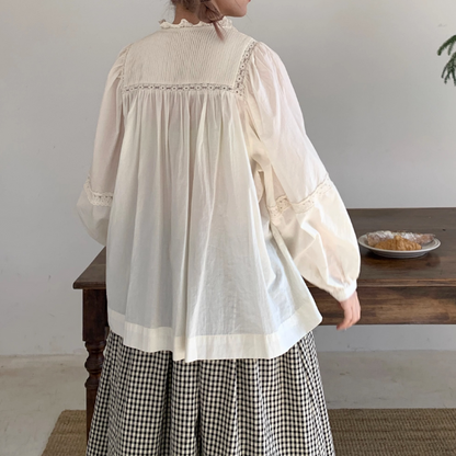 シアーフリル刺繍ブラウス 1491