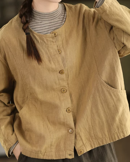 ラウンドネックライトショートジャケット 2776