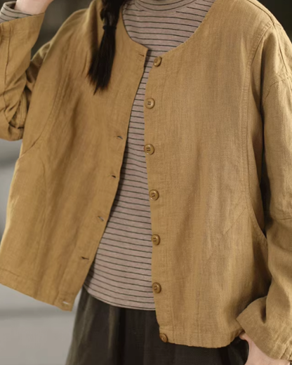 ラウンドネックライトショートジャケット 2776