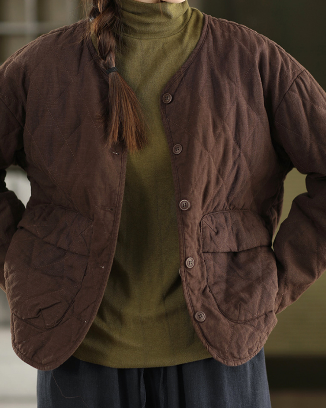 ライトキルティングウラチェックジャケット 2774