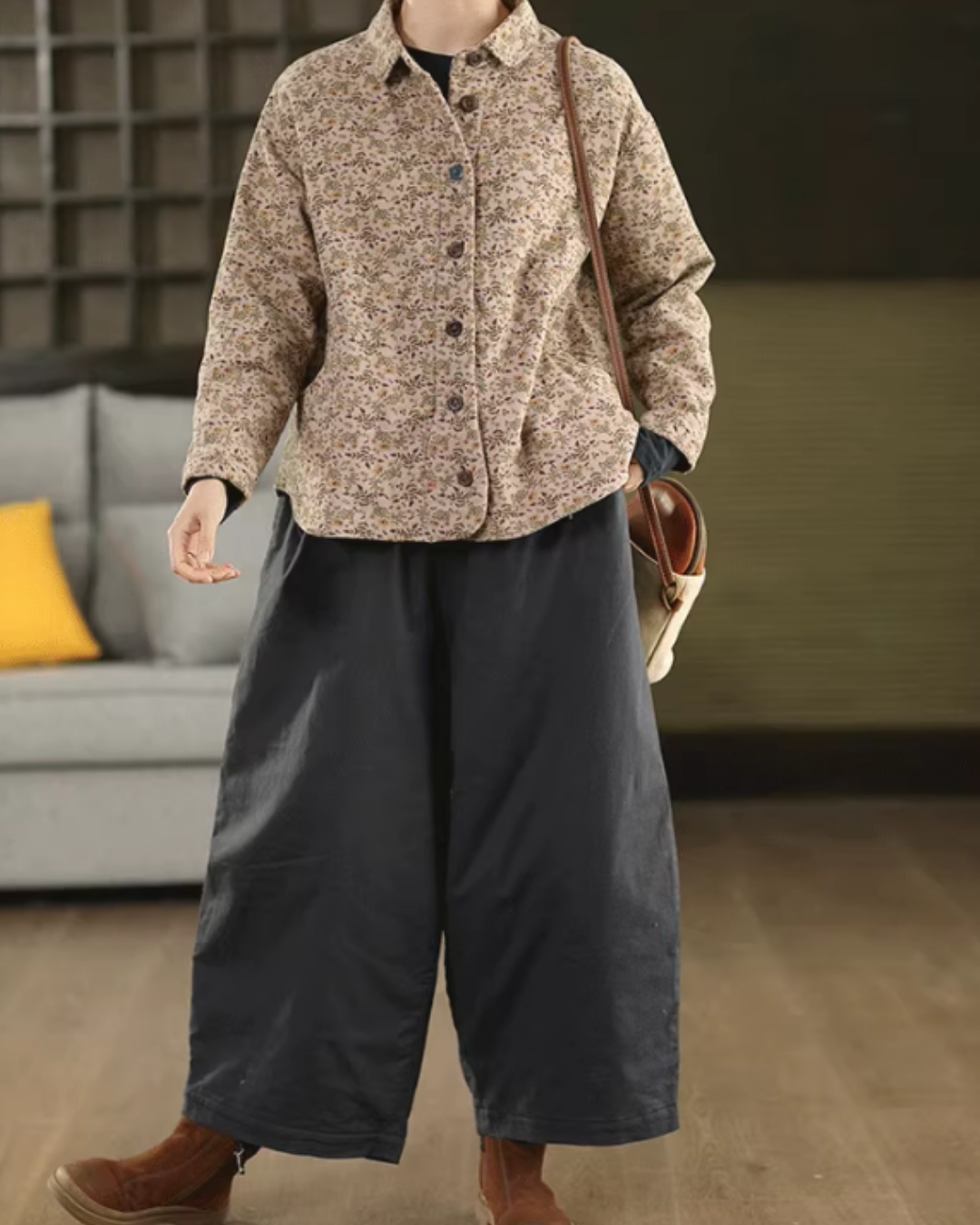 ビッグポケットキルティングワイドパンツ 2777