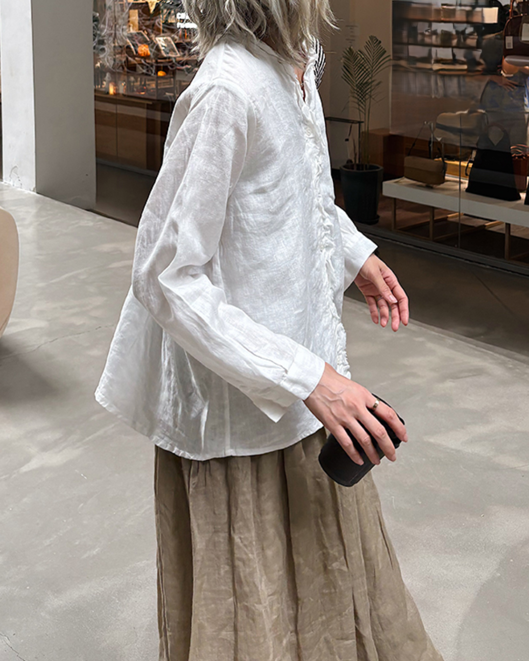 フリンジVネックブラウス 2703