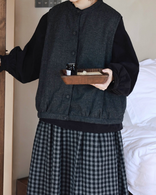 リラックスシルエットノーカラーベスト 2760