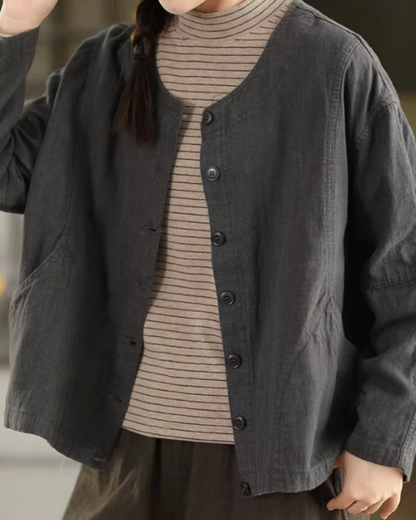 ラウンドネックライトショートジャケット 2776