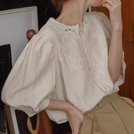 タックレースフレンチブラウス 1127