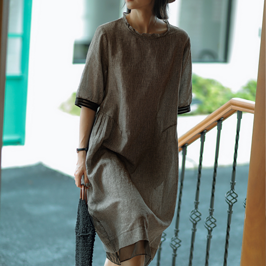 フリルカラーシフォンドレス 1198