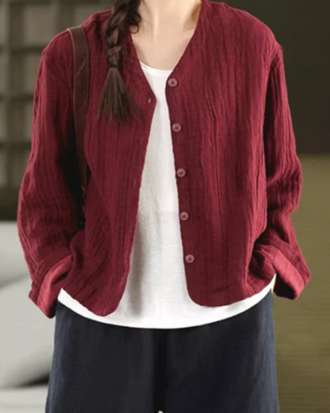 Vネックライトカーディガンジャケット 2780