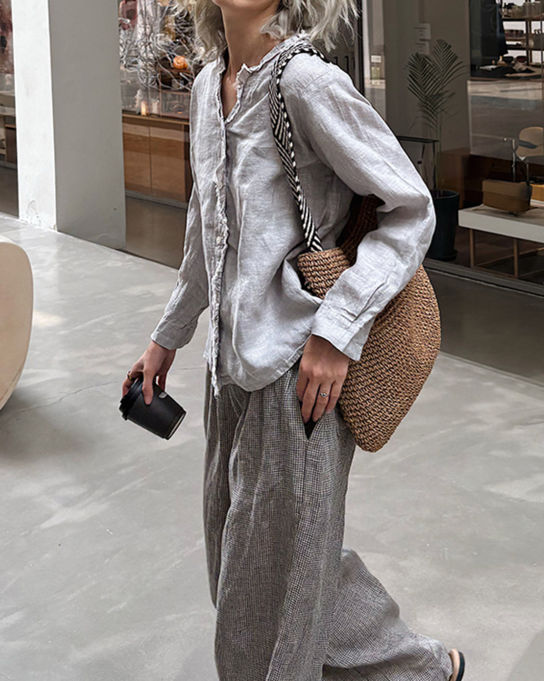 フリンジVネックブラウス 2703