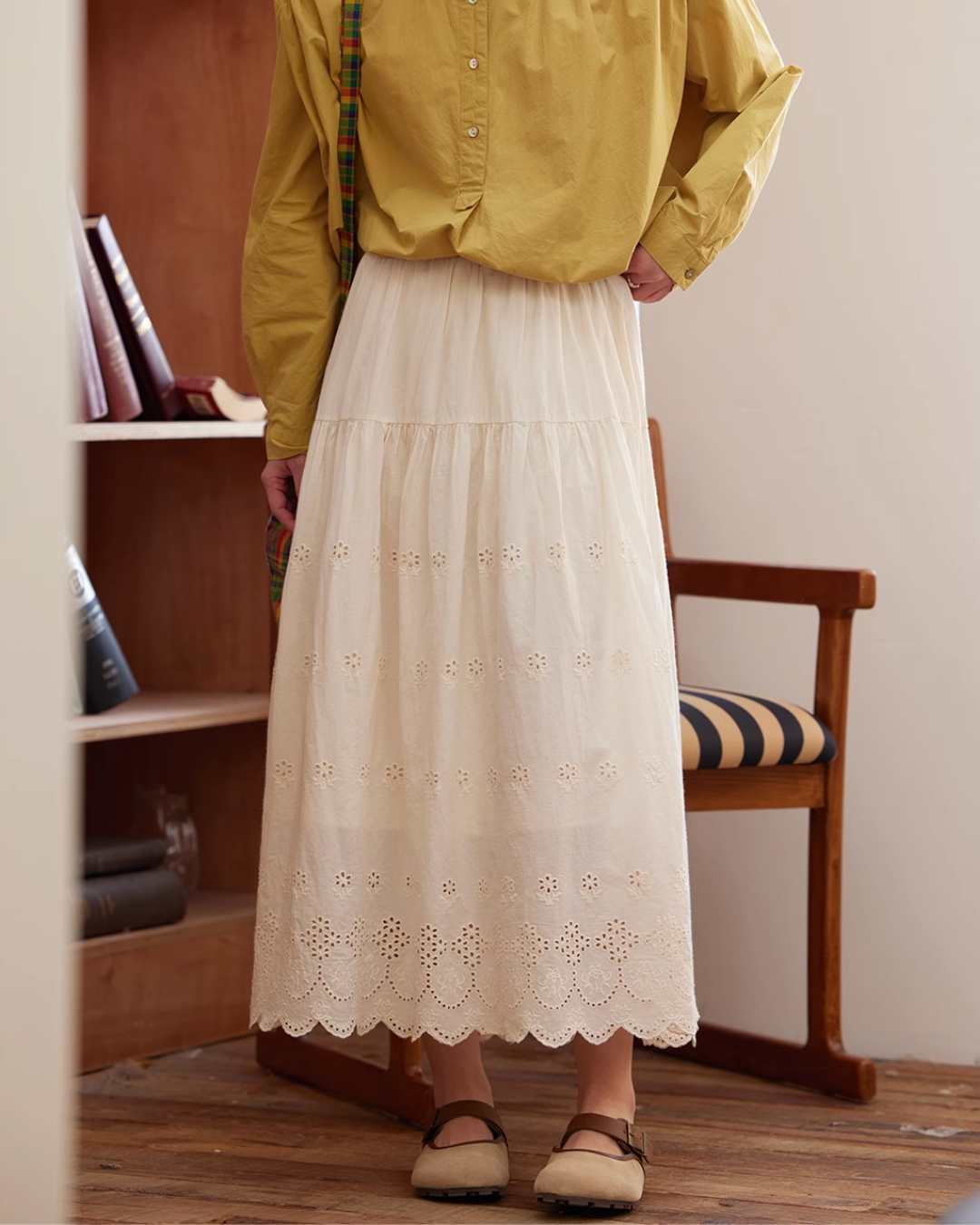エンブロイダリー刺繍フレアスカート 1936