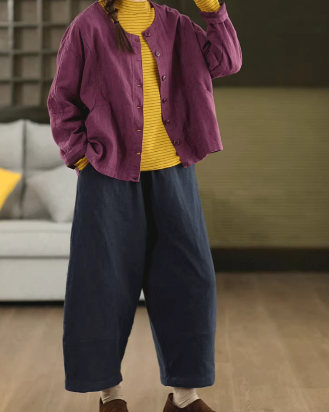 ラウンドネックライトショートジャケット 2776